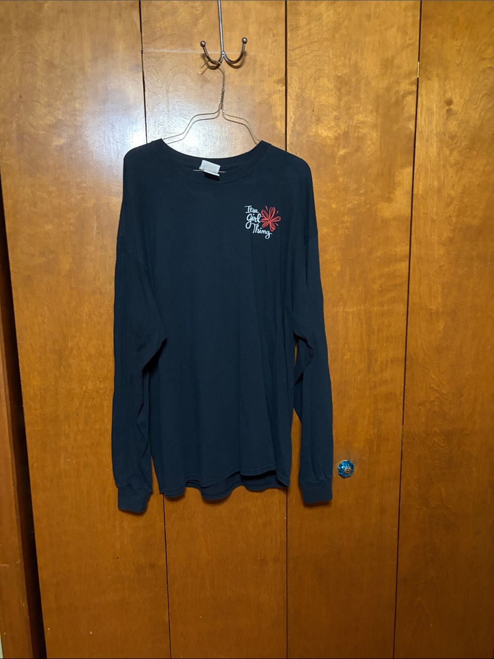 It’s a Girl Thing- Seasonally, Gently worn “Ho,Ho,Ho Yall”, Black long sleeve.